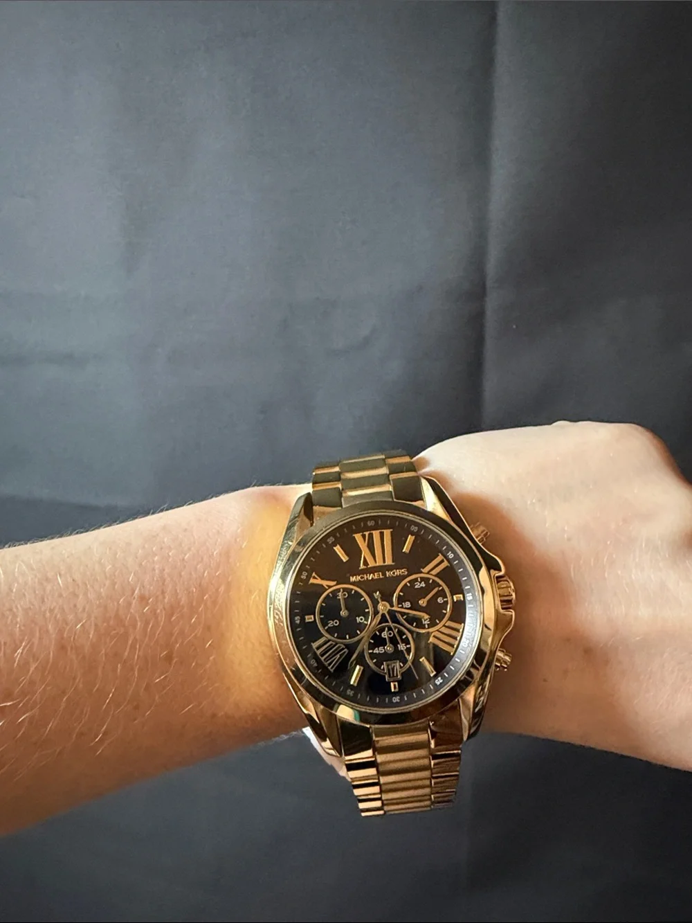 Michael Kors Gold and Black Chronograph Watch Unisex